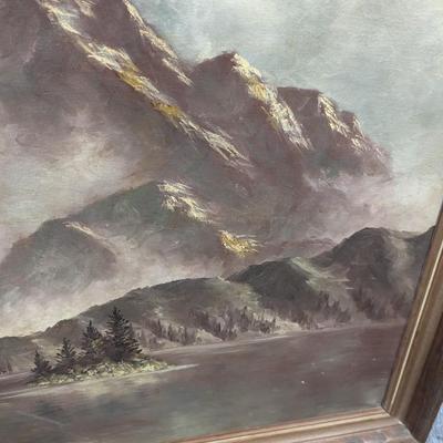 Framed Mountain Painting 35 1/2" x 27 1/2"