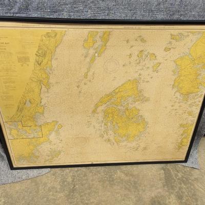 Framed Penobscot Bay Map