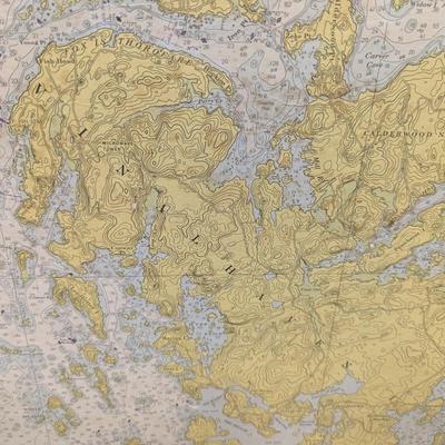 Framed Penobscot Bay Map