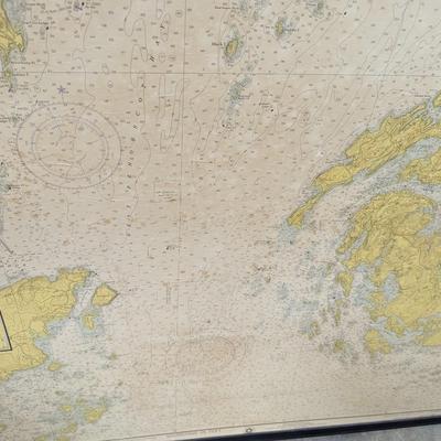 Framed Penobscot Bay Map