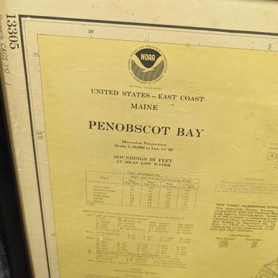 Framed Penobscot Bay Map
