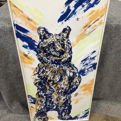 Framed Bear Painting 24" x 48 1/2"