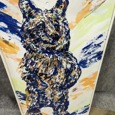 Framed Bear Painting 24" x 48 1/2"