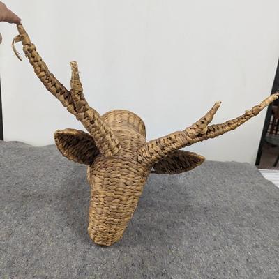 Rattan Deer Wall Mount