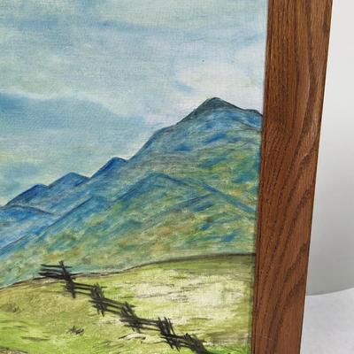 Original Framed Art Landscape Painting on Canvas by. L. Rhodes 11