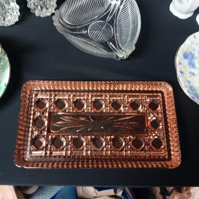 CANDLE FIGURES, SALT/PEPPER SHAKERS, DEPRESSION GLASS DISH AND MORE