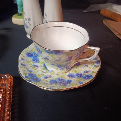 CANDLE FIGURES, SALT/PEPPER SHAKERS, DEPRESSION GLASS DISH AND MORE