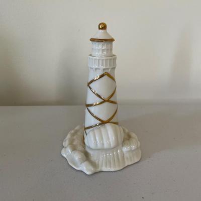 The Lenox Ivory and Gold China Lighthouse