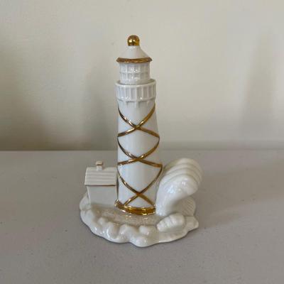 The Lenox Ivory and Gold China Lighthouse