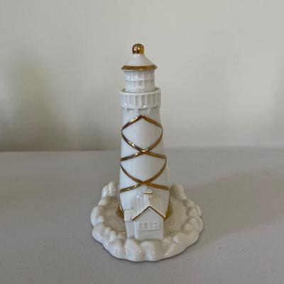 The Lenox Ivory and Gold China Lighthouse
