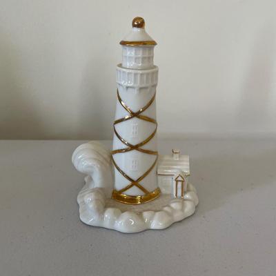 The Lenox Ivory and Gold China Lighthouse