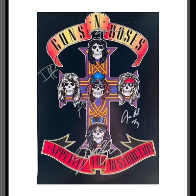 Guns N' Roses band signed mini poster