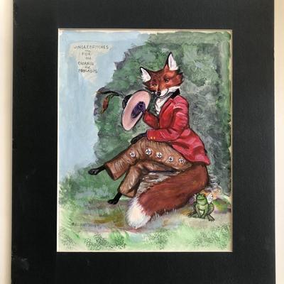 Jinglebritches the Fox and Croakus the Frogasus Original Art - All Heart Designs 1984
