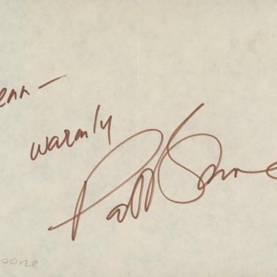 Pat Boone signed note