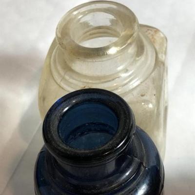 7 Scarce Antique Inkwells/Bottles Preowned from an Estate in Good Overall Condition as Pictured.