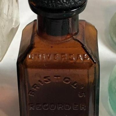 7 Scarce Antique Inkwells/Bottles Preowned from an Estate in Good Overall Condition as Pictured.