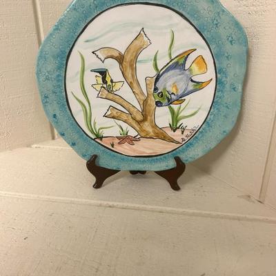 Decorative Beach Plate on stand