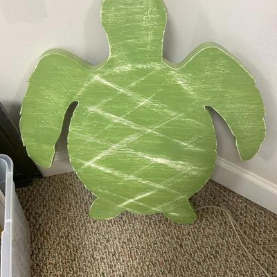 Green Wood Turtle wall hanging