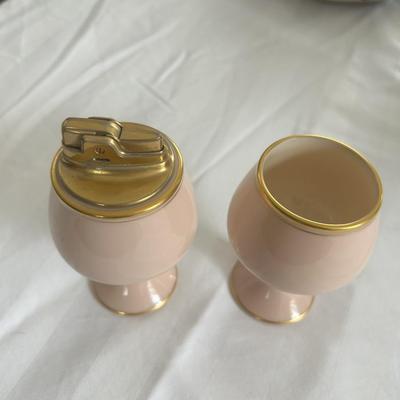 Mid Century Pink Lenox cup and lighter