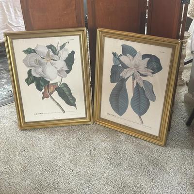 Wall Art Pair Prints Flowers