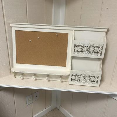 White Cork board with mail slots