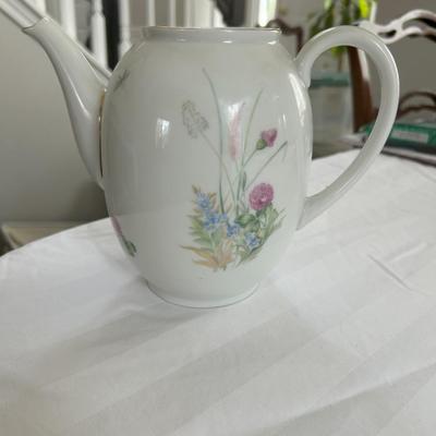 White floral pitcher