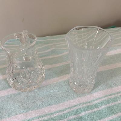 Glass pitcher and vase