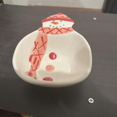 Snowman candy dish