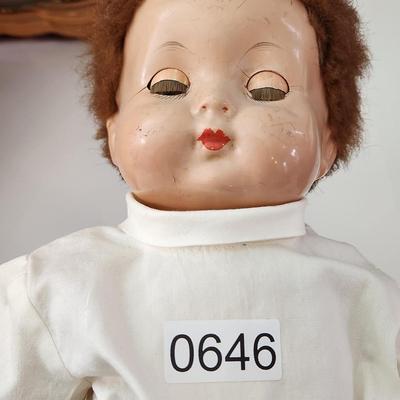 Two Vintage Effanbee Dolls 18" w basket