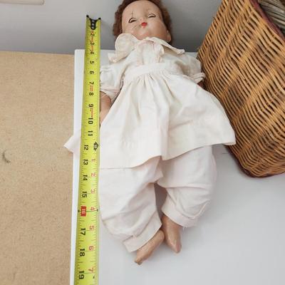 Two Vintage Effanbee Dolls 18" w basket