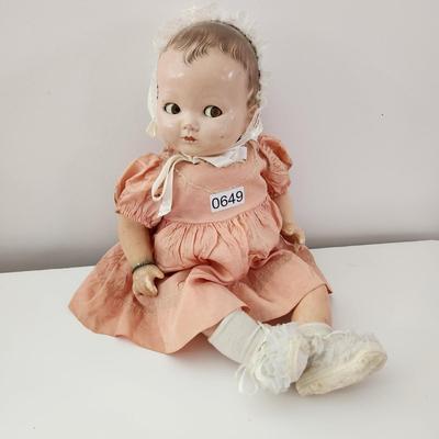Vintage Effanbee Durable Doll 18" Check out eyes