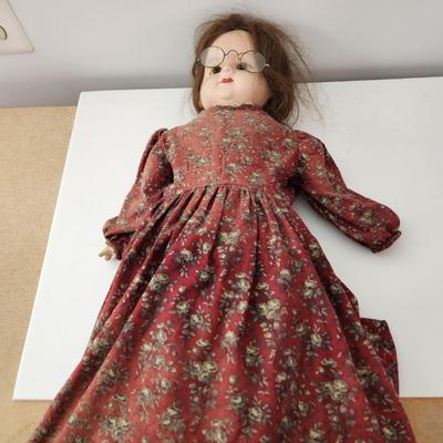 Vintage Large Doll w many layers of Clothing