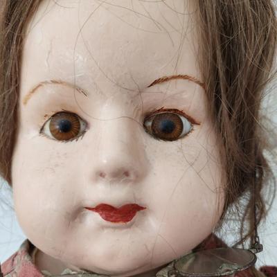Vintage Large Doll w many layers of Clothing