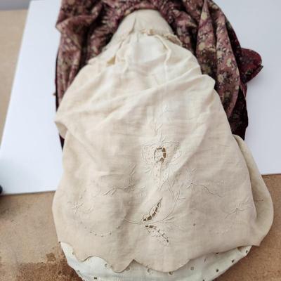 Vintage Large Doll w many layers of Clothing