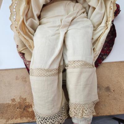 Vintage Large Doll w many layers of Clothing
