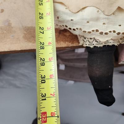 Vintage Large Doll w many layers of Clothing