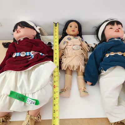 Three Native American Dolls