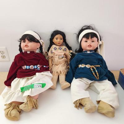 Three Native American Dolls