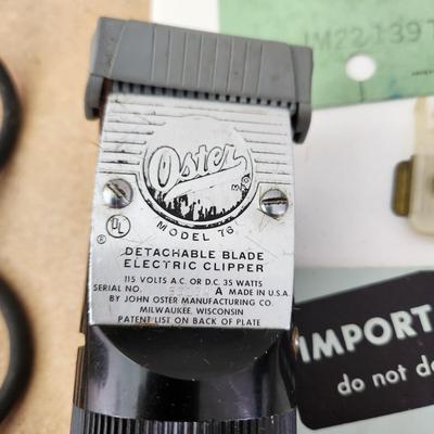 Vintage Oster Electric Clipper Model 76 W attachments original box