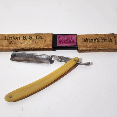 Lot of Barber Shop Straight Razors Brush Razor Strop