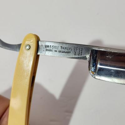 Lot of Barber Shop Straight Razors Brush Razor Strop