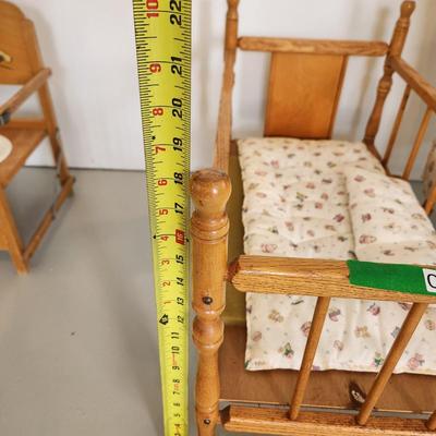 Vintage Cass Toys Baby Doll Crib and Rocker Rocking Chair