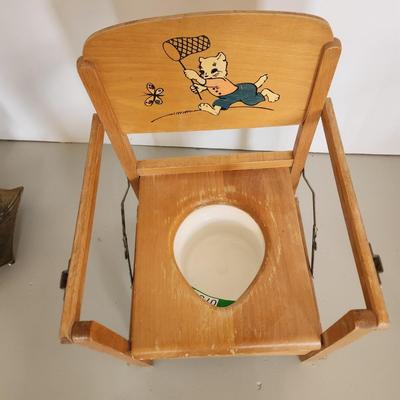 Vintage Child's Portable Potty Folding for easy storage