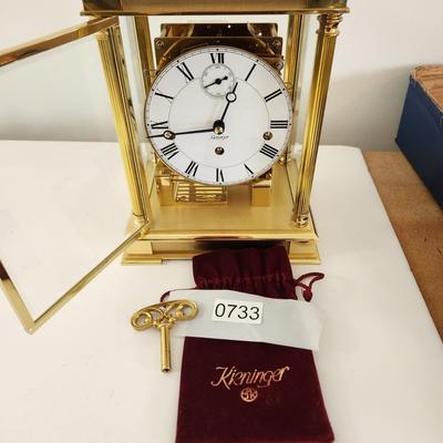 Kieninger Mantel Clock 11 Jewels Adjusted working top has nameplate