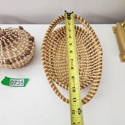 Lot of 3 Sweetgrass baskets
