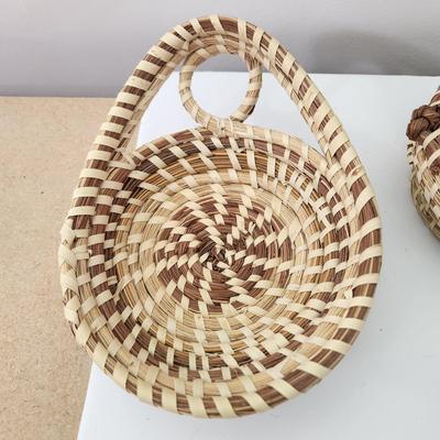 Lot of 3 Sweetgrass baskets