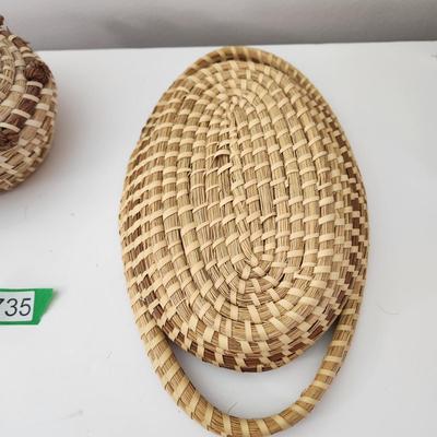 Lot of 3 Sweetgrass baskets
