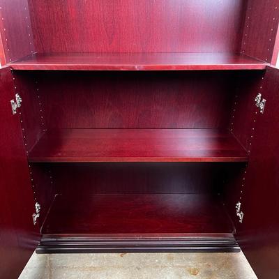 1104 Two Door Solid Mahogany 7ft Bookshelf