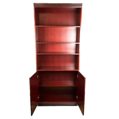 1104 Two Door Solid Mahogany 7ft Bookshelf