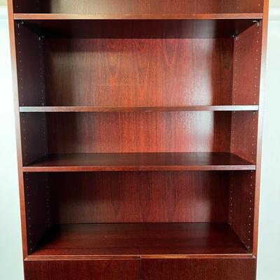 1104 Two Door Solid Mahogany 7ft Bookshelf